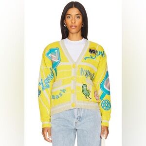 No! Jeans Pickleball Yellow Cardigan Sweater size 2 *NWOT*